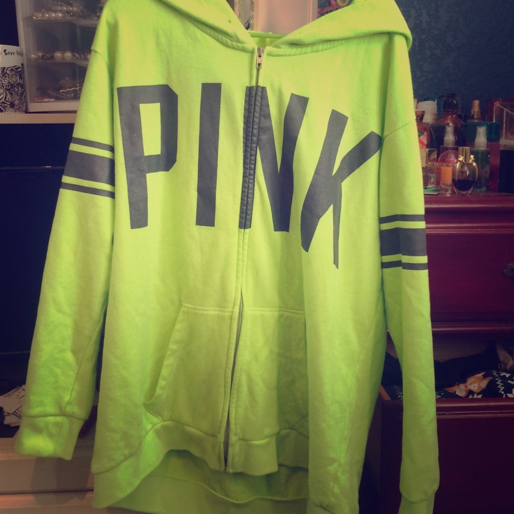 Victoria's Secret PINK Neon yellow hoodie
